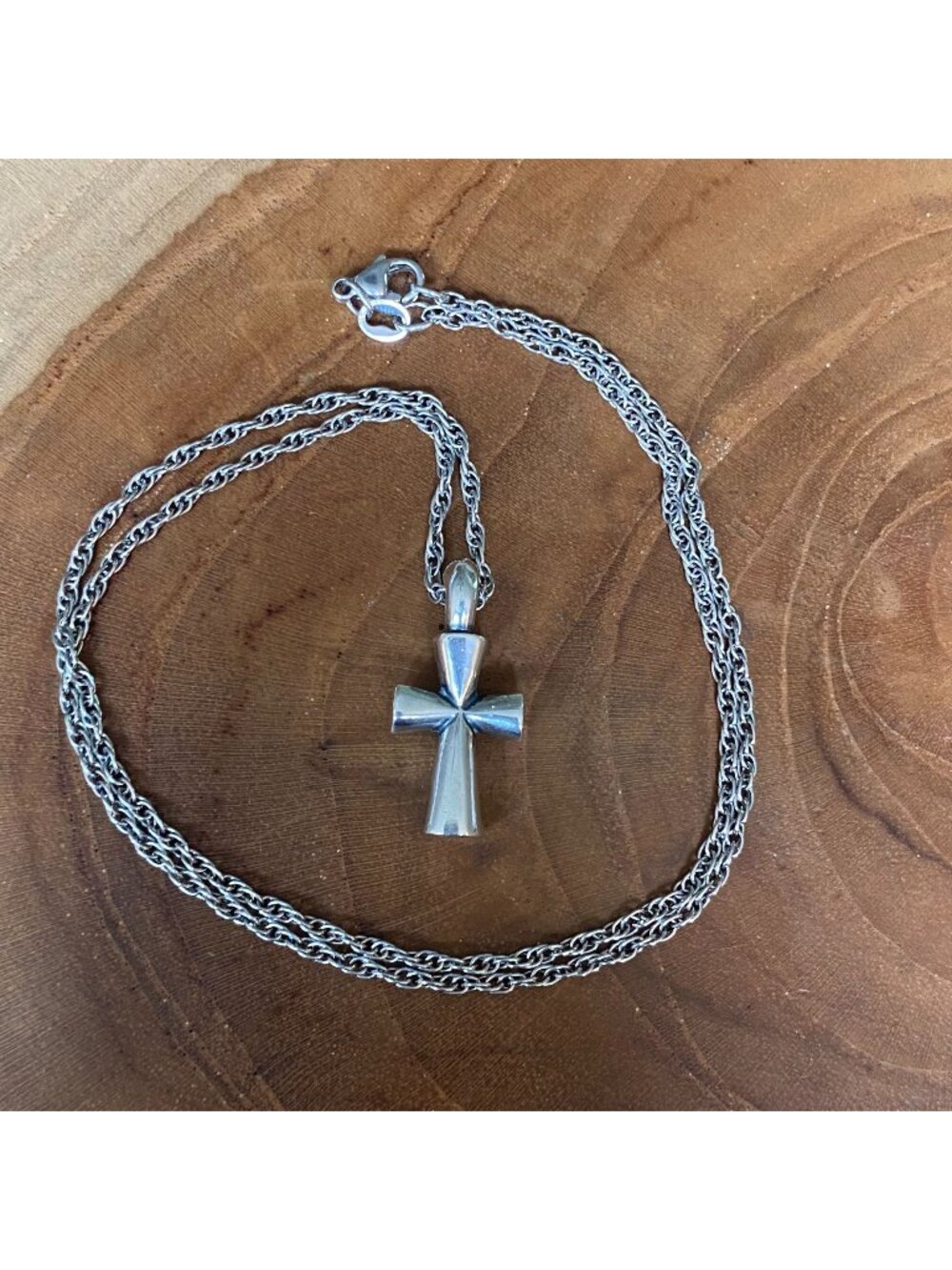 RETIRED James Avery Large St. Teresa Cross Necklace, 18", Sterling Silver